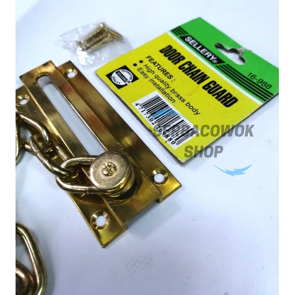 Grendel Rantai Kuningan Selot Pintu Door Chain Guard Sellery Termurah