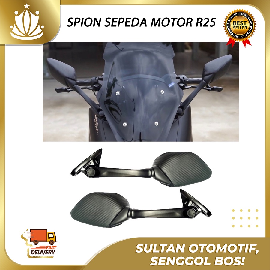 Spion R25 Gagang Panjang CARBON Nmax, Lexi, Freego, Aerox Universal