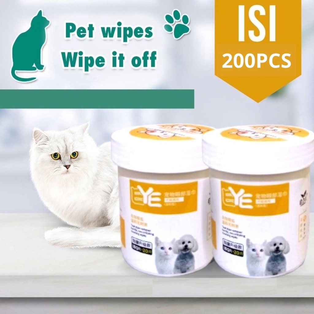 Tisu Basah Pembersih Tear Stain/ Noda Air Mata Anjing Kucing TEAR STAIN REMOVER TISSUE CAT 200PCS LEBIH HEMAT FEFARM