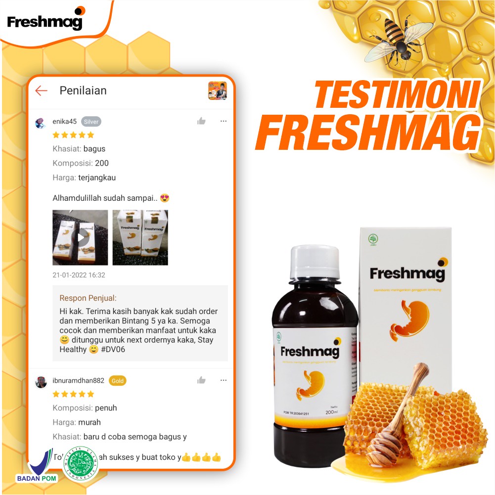 Paket Sembuh Freshmag 2 Botol - Madu Herbal Fresh Maag Mag Atasi Infeksi &amp; Asam Lambung Maag Kronis Perlancar Saluran Pencernaan Penambah Nafsu Makan Isi 200ml