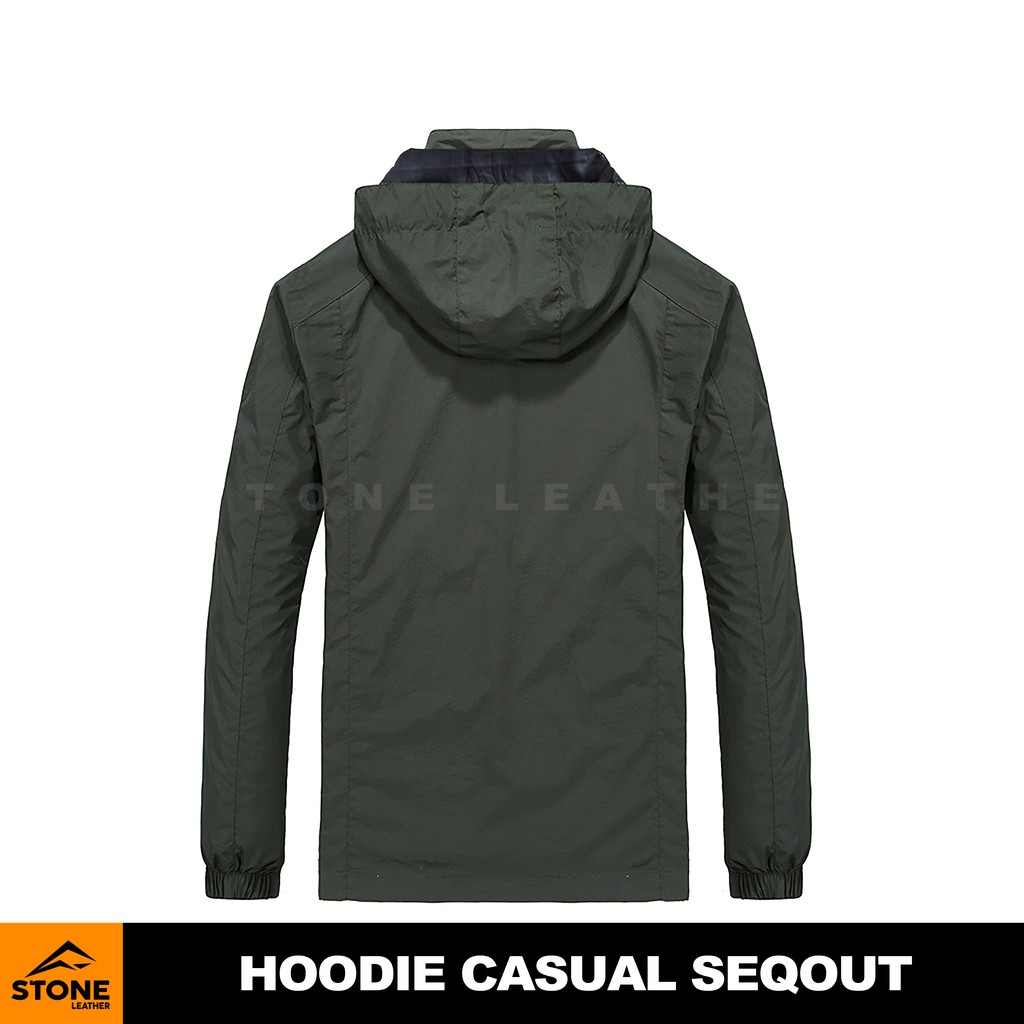 Jaket Hoodie Parka Outdoor Casual Stone Leather