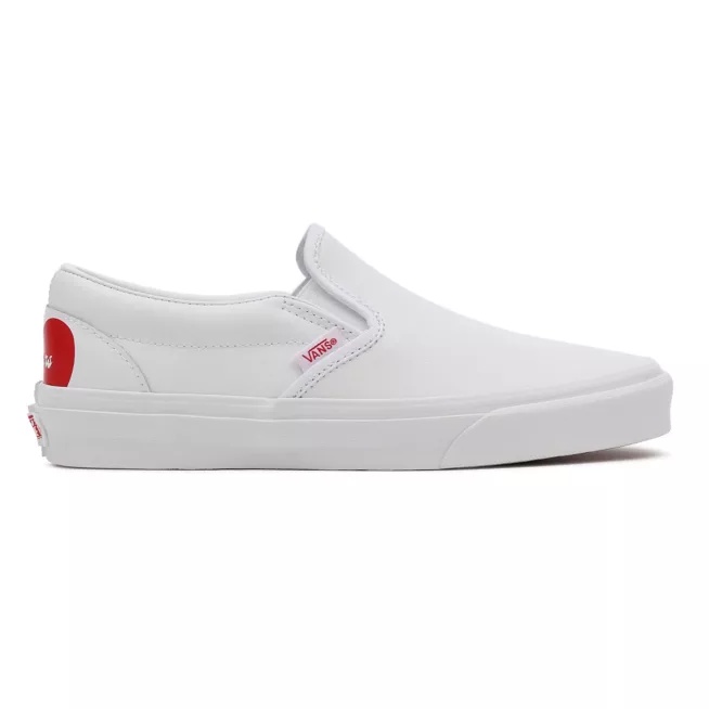 slip on white leather