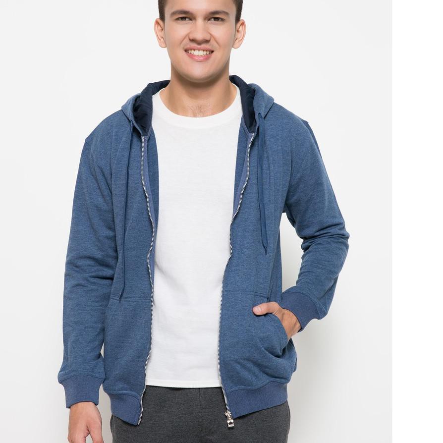 *(Paling Laris)* Nevada Jacket Hoody Basic Terry - Misty Medium Blue  ⊒