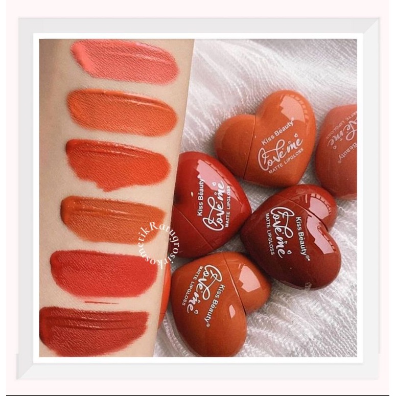 ECER!!!LIP GLOSS LOVE ME BENTUK HATI KISS BEAUTY NO.7870/PEACH NO.70080