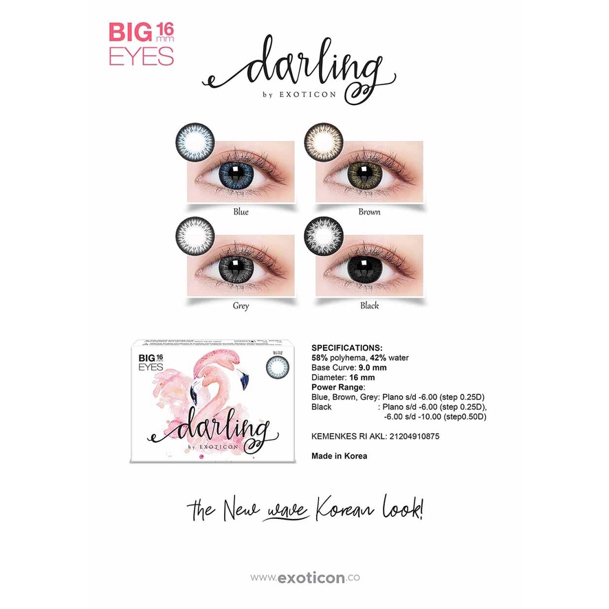 SOFTLENS MINUS DARLING BLACK &amp; BLUE 16 mm