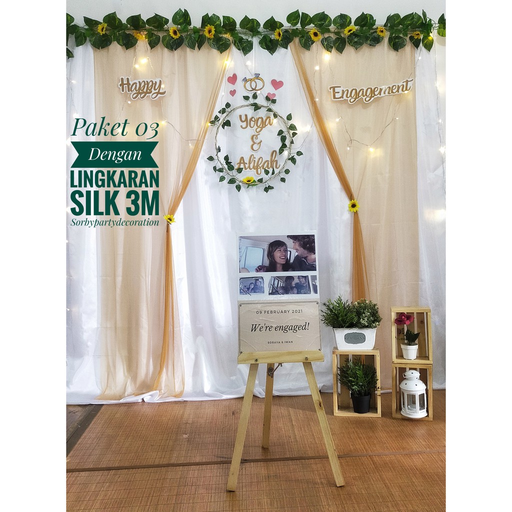 Paket Backdrop Dekorasi Lamaran Background Nikah Aqiqah Khitan Buatan Sendiri 03 Shopee Indonesia