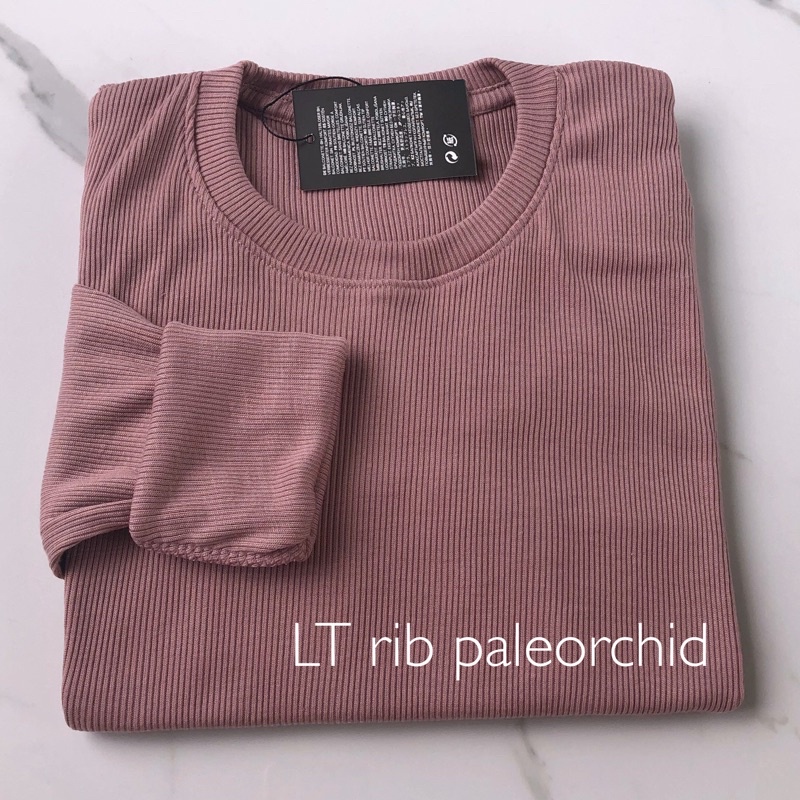 knit lengan panjang KALLYOUTFIT-LT RIB PALE ORCHID