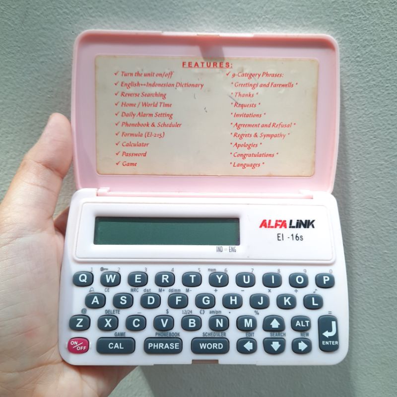 Alfalink Electronic Dictionary EI 16S/alfalink preloved/alfalink second/kamus elektronik second