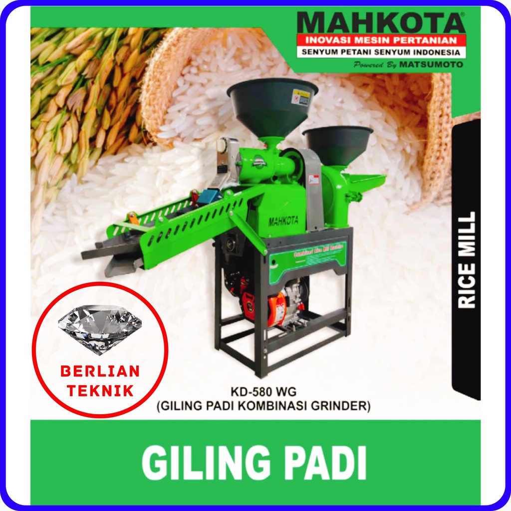 Gilingan Padi Kombinasi Penepung Kombinasi Mahkota KD 580 WG