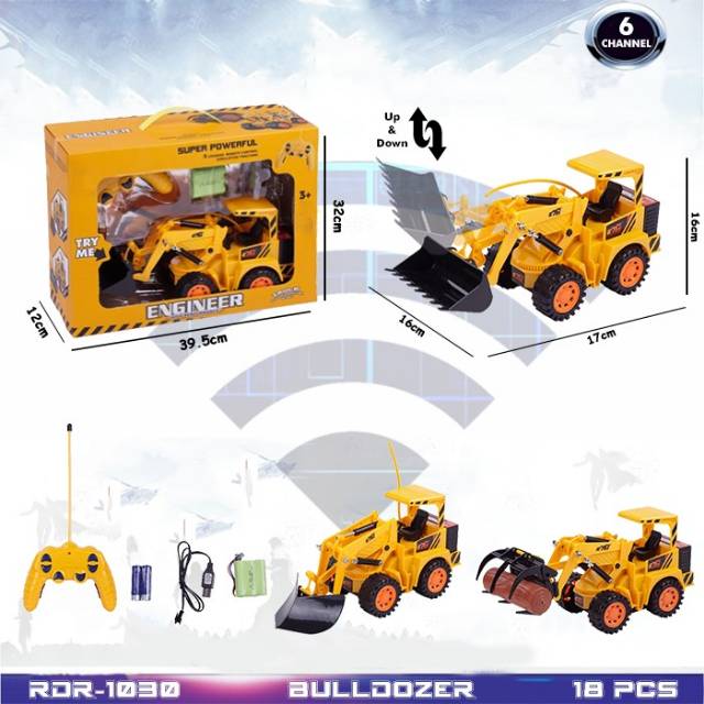 MURAH RDR1030 RC Buldozer Bulldozer Mainan Anak Mobil Mobilan Remote Control Excavator RADAR