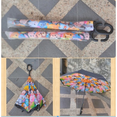 PAYUNG TERBALIK UNIK REVERSE UMBRELLA UPSIDE DOWN MOBIL HUJAN ANTI AIR GAGANG C CARS SOUVENIR TRAVEL