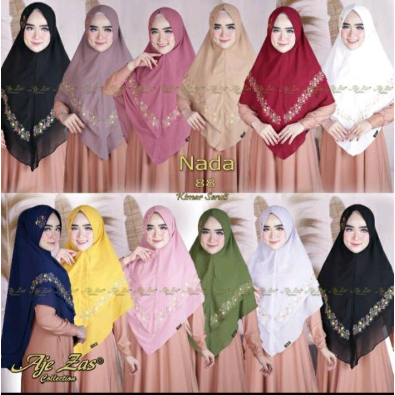 Khimar Ceruty Bordir by Aje Zas. Khimar Putih
