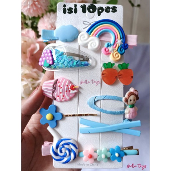 JEPITAN RAMBUT ANAK SET KOREA BESAR isi10pcs/set