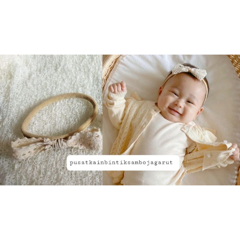 Bandana Nylon USA Bandana Pita dan bunga Vintage Nilon Import Baby Headband Lentur