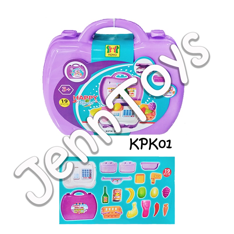 JennToys - Mainan anak pretend play Dokter set make up dandan dress up tas koper dokter set supermarket set kitchen set - 3 in 1 BEAUTY SET DRESSER