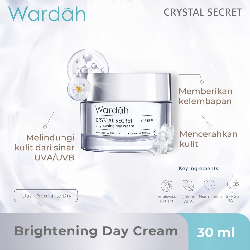 WARDAH Crystal Secret Brightening Day Cream SPF 35, PA++, 30 gr ( White Secret )