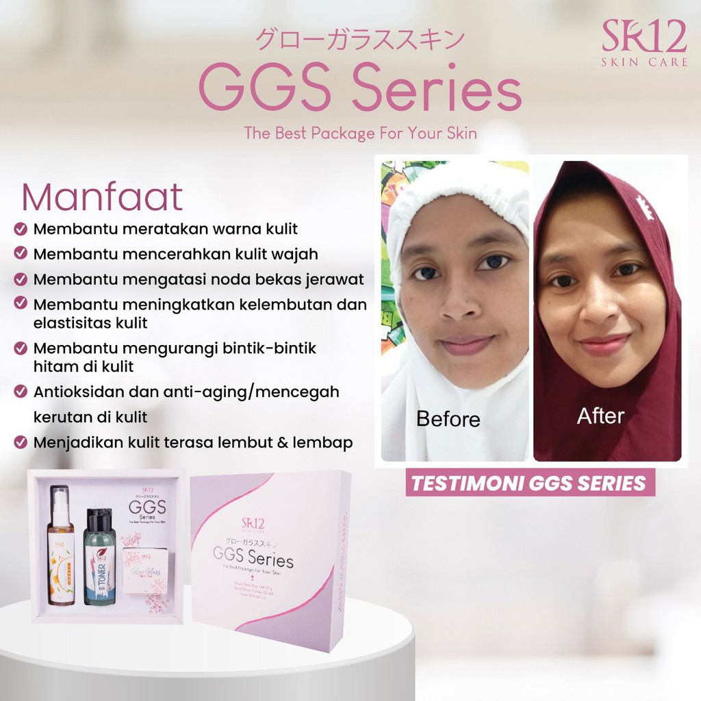 GLOW GLASS SKIN SERIES / GGS SR12  PAKET PERAWATAN WAJAH GLOWING CERAH DAN PUTIH ALAMI BPOM