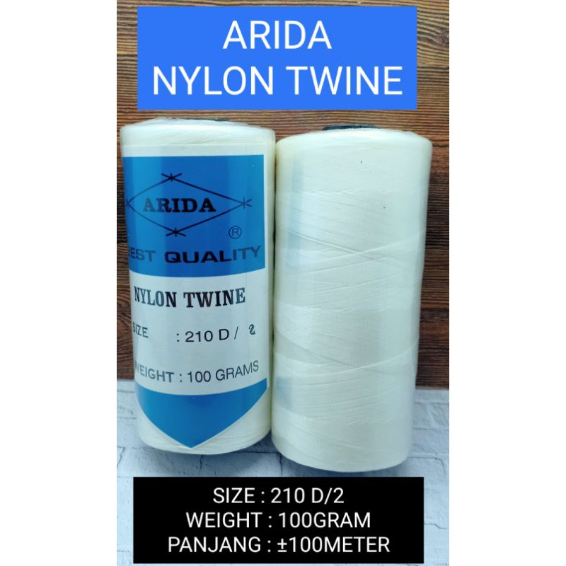 ARIDA NYLON TWINE SIZE 210D/2 100GRAM BENANG NILON MARLON BENANG JARING BENANG KUAT BENANG ARIDA BEN