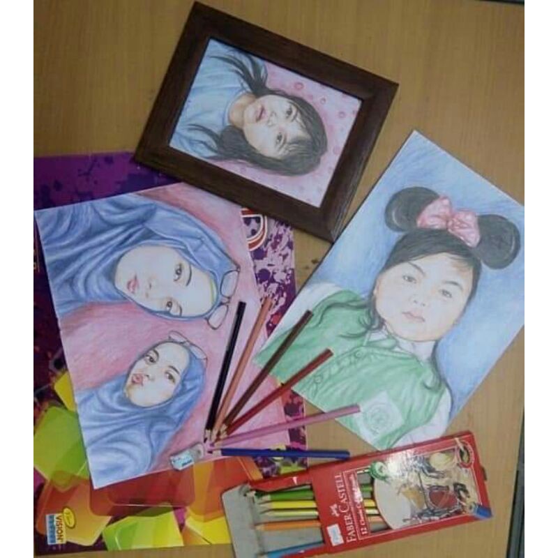 

lukis foto di kertas A4