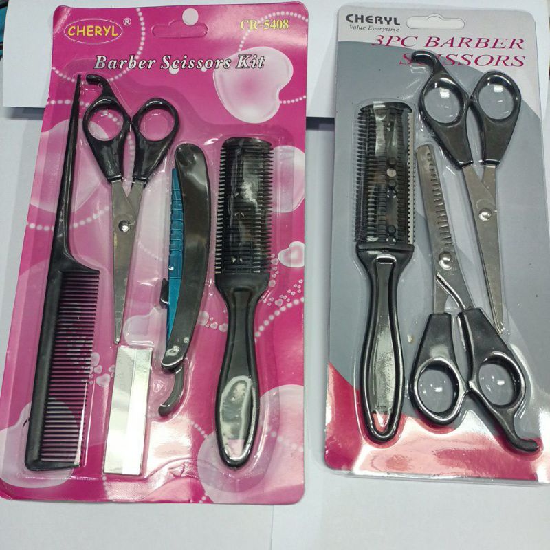 GUNTING POTONG RAMBUT SET 3 IN 1 , 5 IN 1