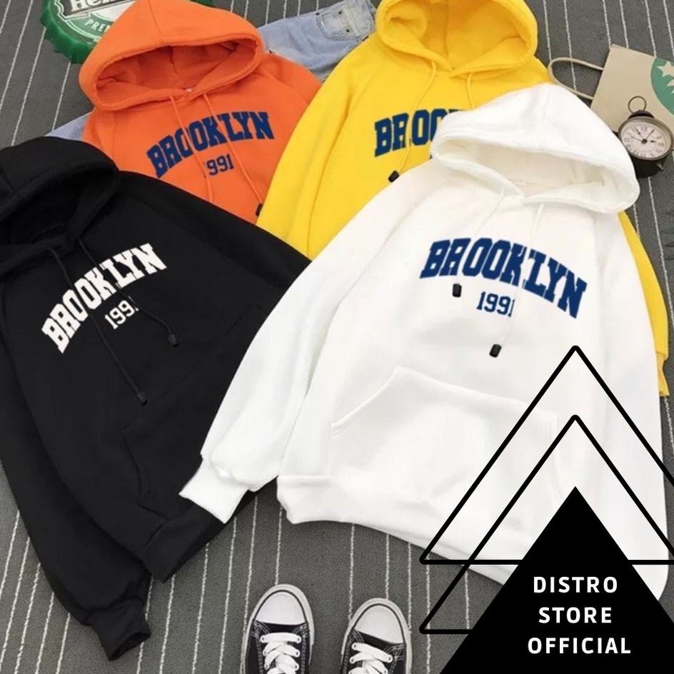 RGT.7568 ◦ Jaket Sweater HoodieDistro Cowok Keren Hodie Casual Switer Brooklyn 1991 Original Premium