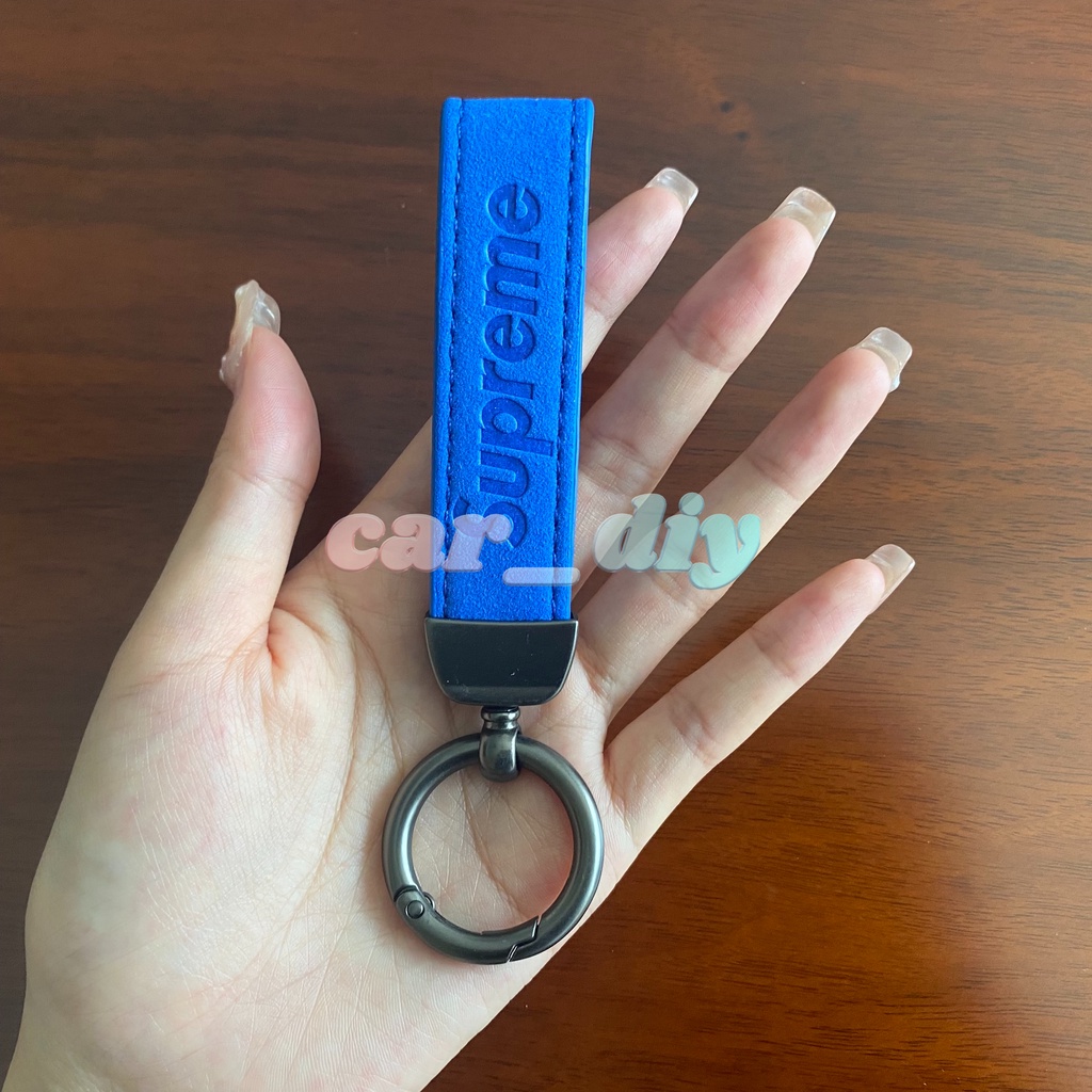 2022 Tali Lanyard Gantungan Kunci Mobil Bahan Kulit Asli Dengan Gesper Metal Bentuk Kotak