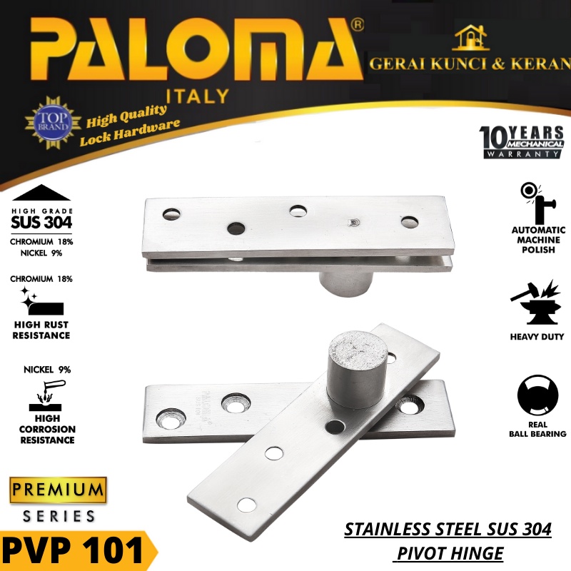 PALOMA PVP 101 PIVOT HINGE ENGSEL PUTAR JENDELA PINTU STAINLESS STEEL