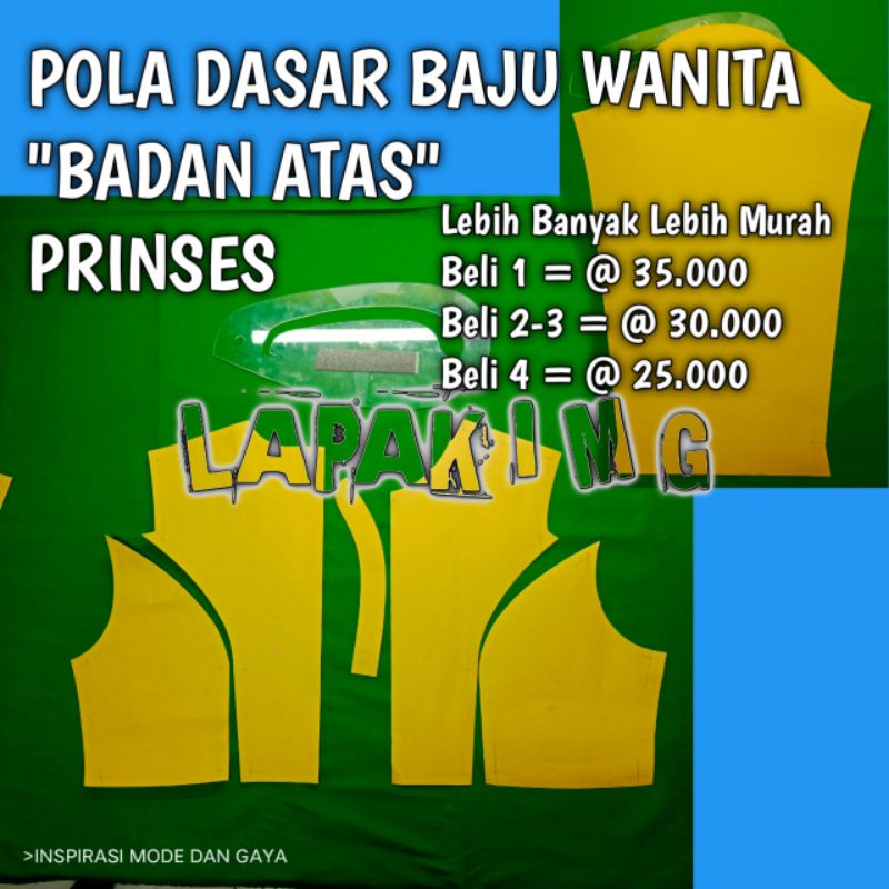POLA INSTAN, POLA DASAR BAJU WANITA (PRINSES) BADAN ATAS | Yazid Tailor