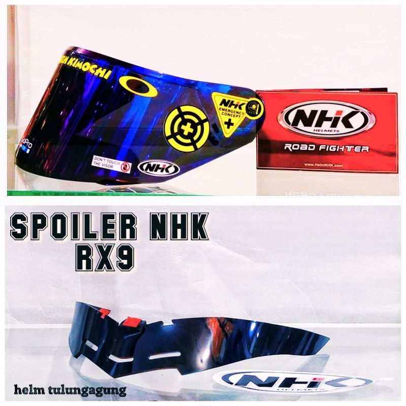 Paket Flat visor  + Spoiler NHK RX9 / Gm Race pro ( gratis sticker visor )