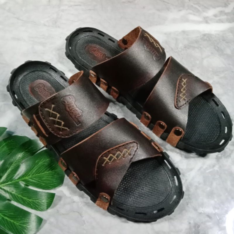 Sandal casual pria kulit asli/Sandal kokop pria kulit asli