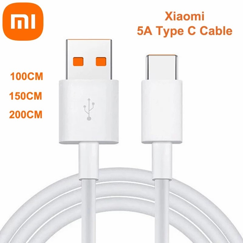 kabel data xiaomi 6A Turbo Charge Panjang 2 Meter Type C Original 100%