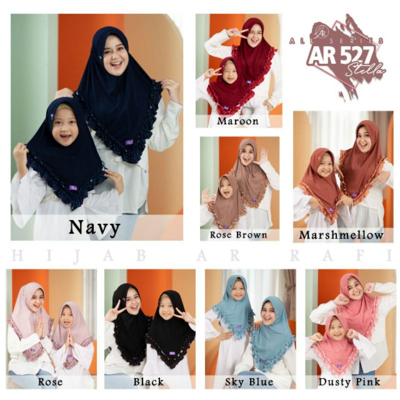 HIJAB ARRAFI AR 527 || JILBAB KERUDUNG COUPLE MOM KIDS || BERGO REMPEL