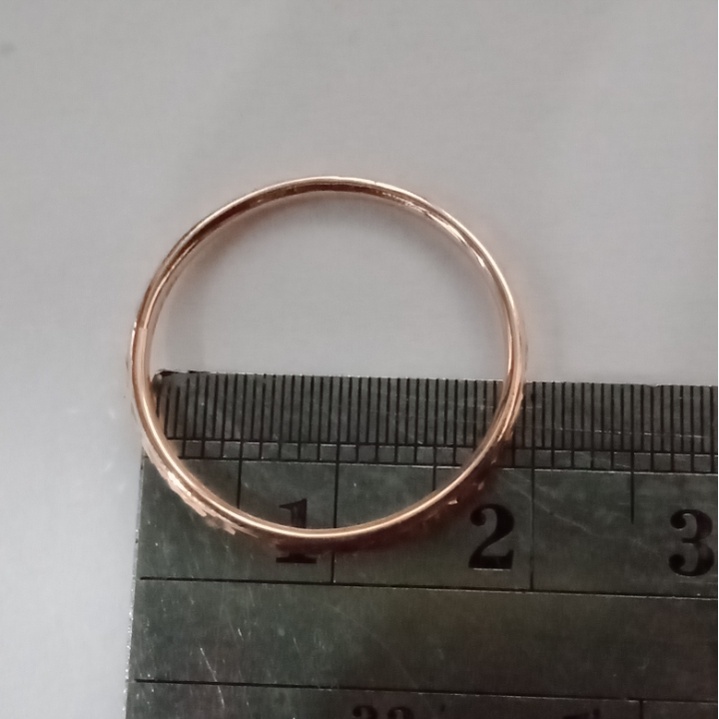 Cincin lidi Emas 17K kadar 750 - model lidi berat 0.5 gram - 1011