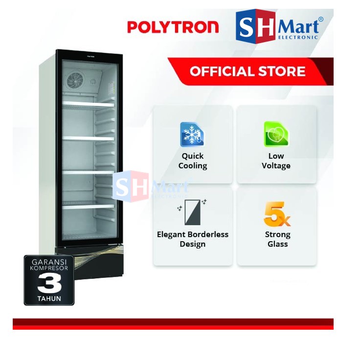 SHOWCASE POLYTRON 4 RAK KAPASITAS 285 LITER SCN237 / SCN-237 / SCN 237 GARANSI RESMI (MEDAN)