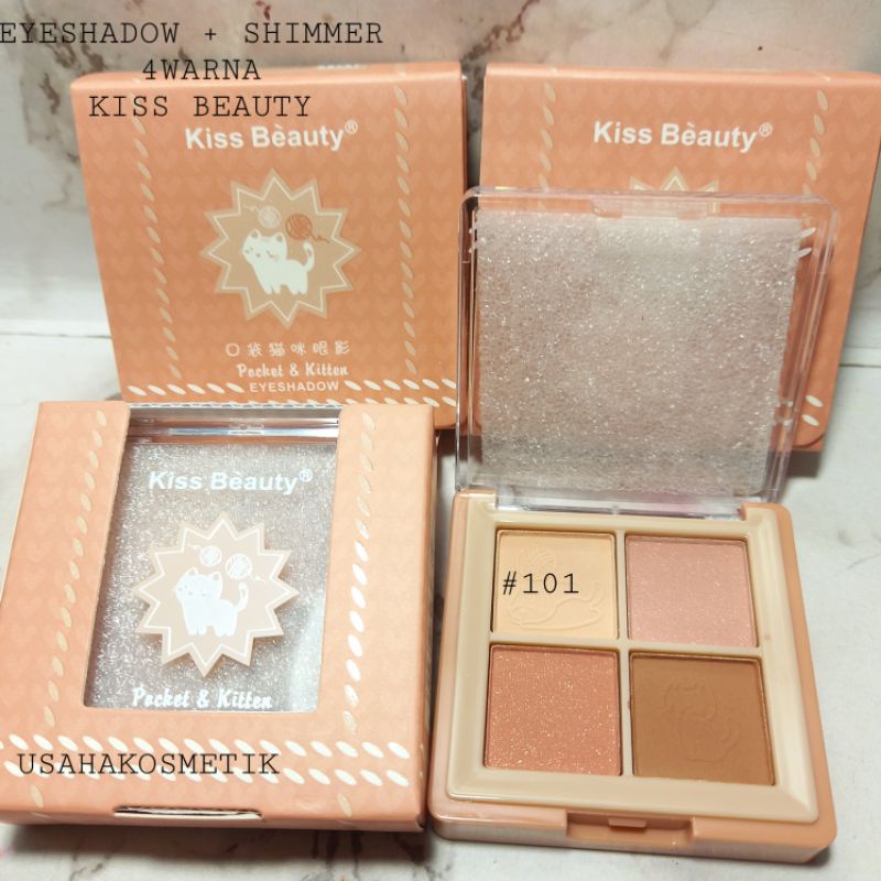 PROMO EYESHADOW DAN SHIMMER 4WARNA KISS BEAUTY WARNA NUDE KOREA NO.87205-03