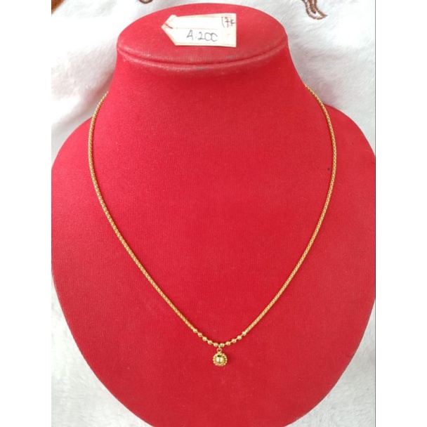 KL499JM12JM kalung model beautifull variasi liontin bola2 emas kuning asli berat 4.200 kadar 75% 17k