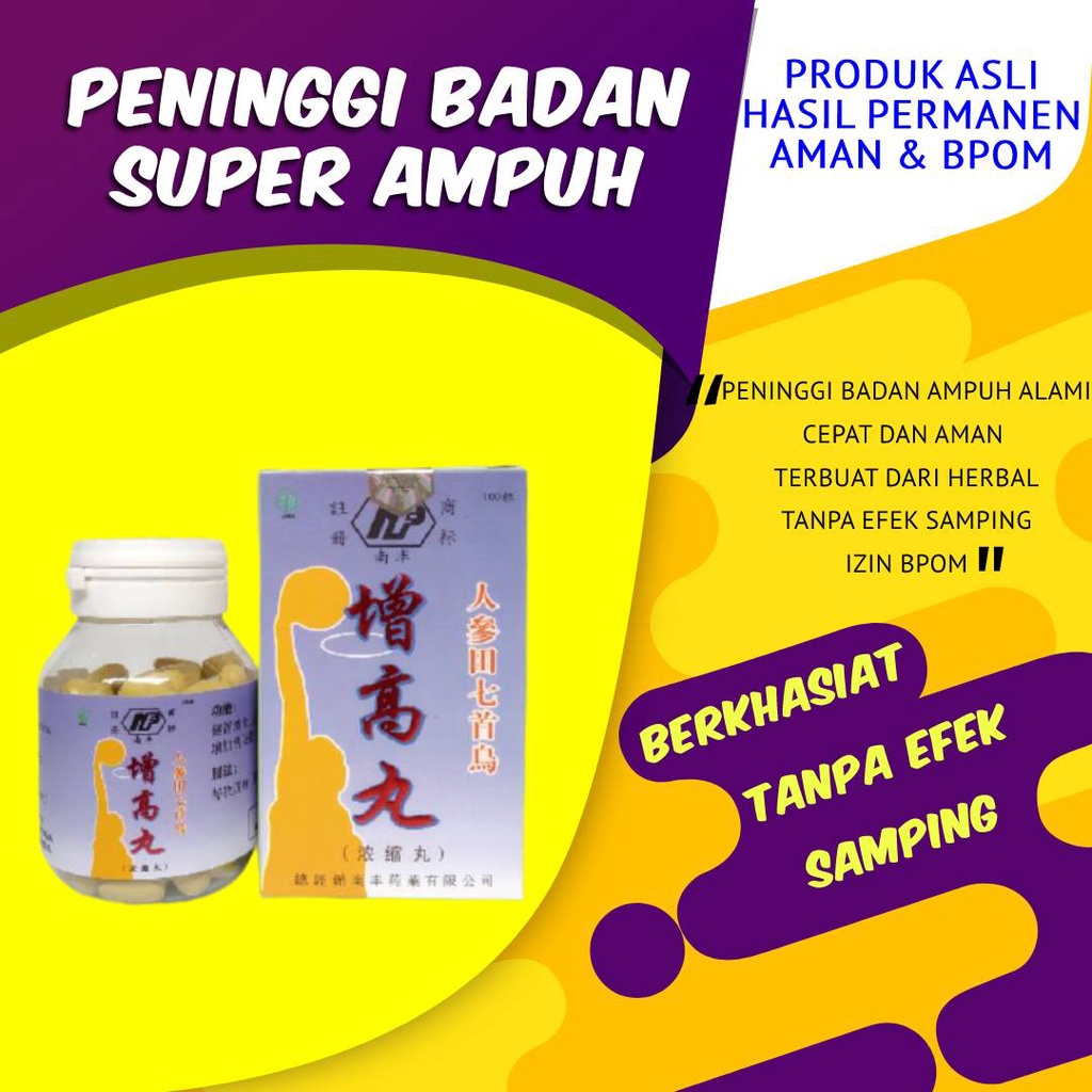 Suplemen Peninggi Badan BPOM Ampuh dan Permanen / Obat Tinggi Badan Alami Cepat Original Ampuh