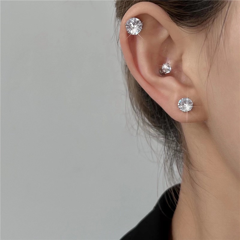 Anting Magnetik Bahan Zirconia Gaya Korea Untuk Aksesoris