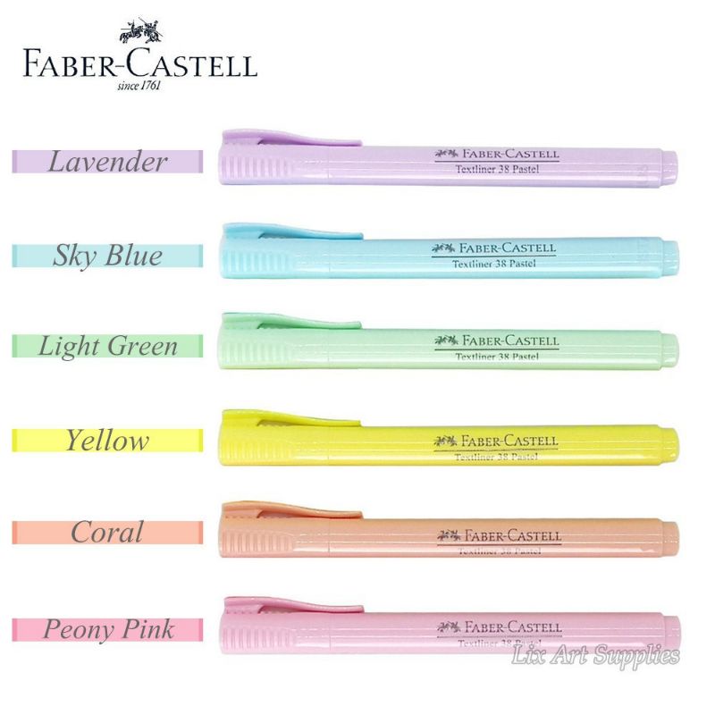 

FABER CASTELL Textliner 38 Pastel Pen Stabilo Fancy Highlighter Soft
