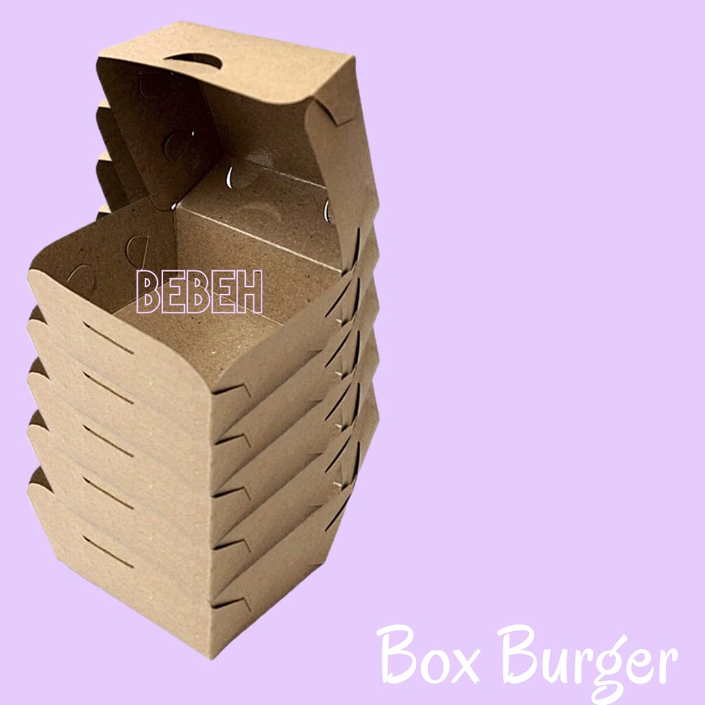 (ISI 10 LMBR) DUS BURGER / LUNCH BOX BURGER 10X8,5X8 CM / KARDUS KOTAK UNTUK BURGER