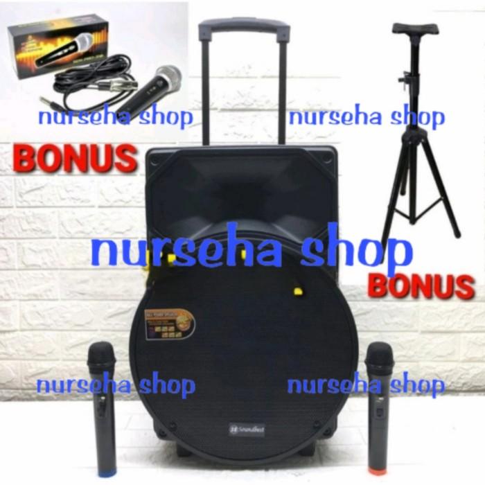 Speaker portable Soundbest 15 inch FT 15 bluetooth free stand