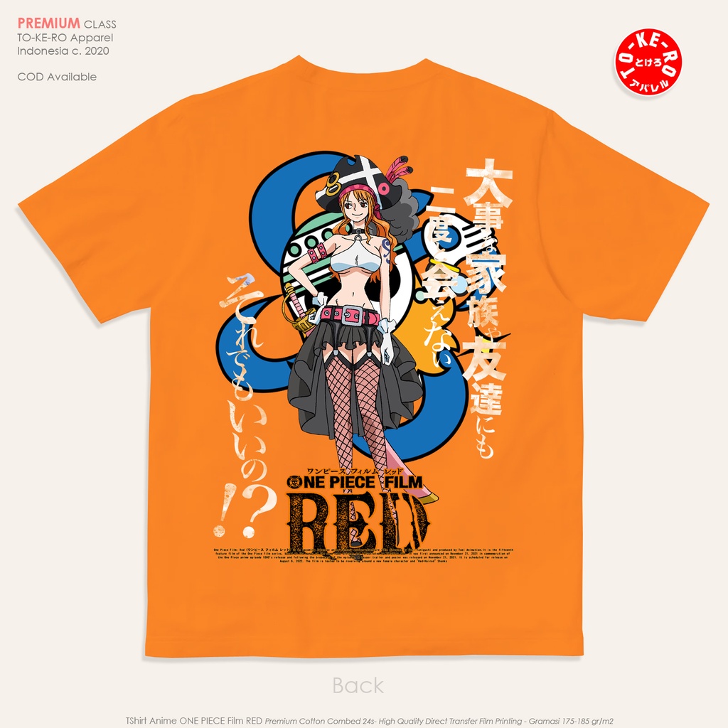 Kaos Anime One Piece - Nami Film RED [Orange]