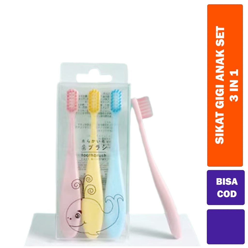 Sikat Gigi Anak Kartun 3pcs / Toothbrush Set 3 Pcs / Sikat Gigi Set Anak Untuk 2-5 Tahun