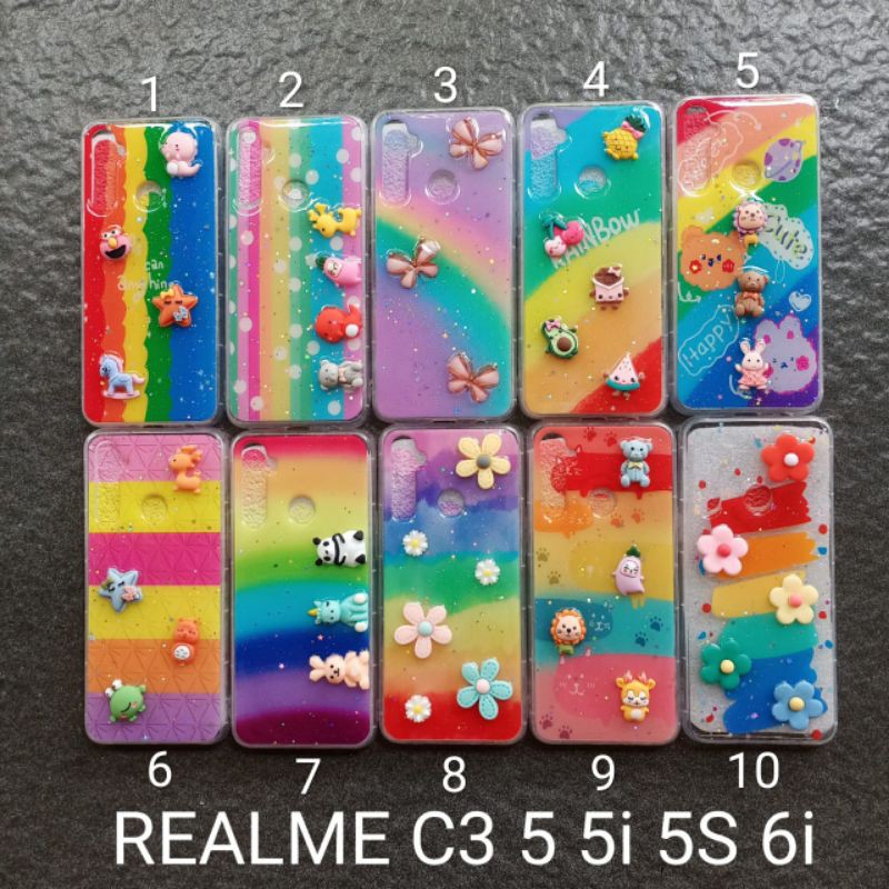 Soft case  realme realme 6i C3 . 5 . 5I . 5S  motif cewek gambar kartun softcase