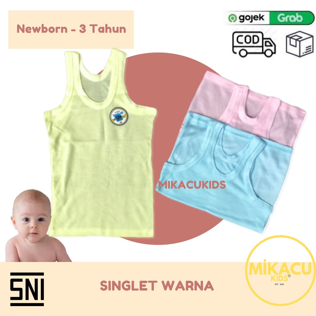 1LUSIN Kaos Singlet Bayi / Kaos Dalam Anak Motif Jala (SNI) Newborn - 3 Tahun, kaos Dalam