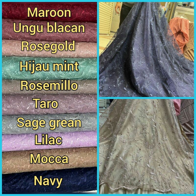 Bakal kain Brukat brokat tile sakia/bakal kain brokat tile giter/kain brukat fabric/brokat tile/toko