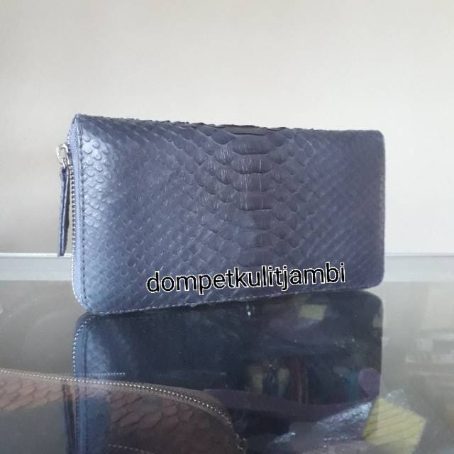 Dompet cewek kulit phyton asli / dompet reptil asli / dompet zipper kulit ular phyton