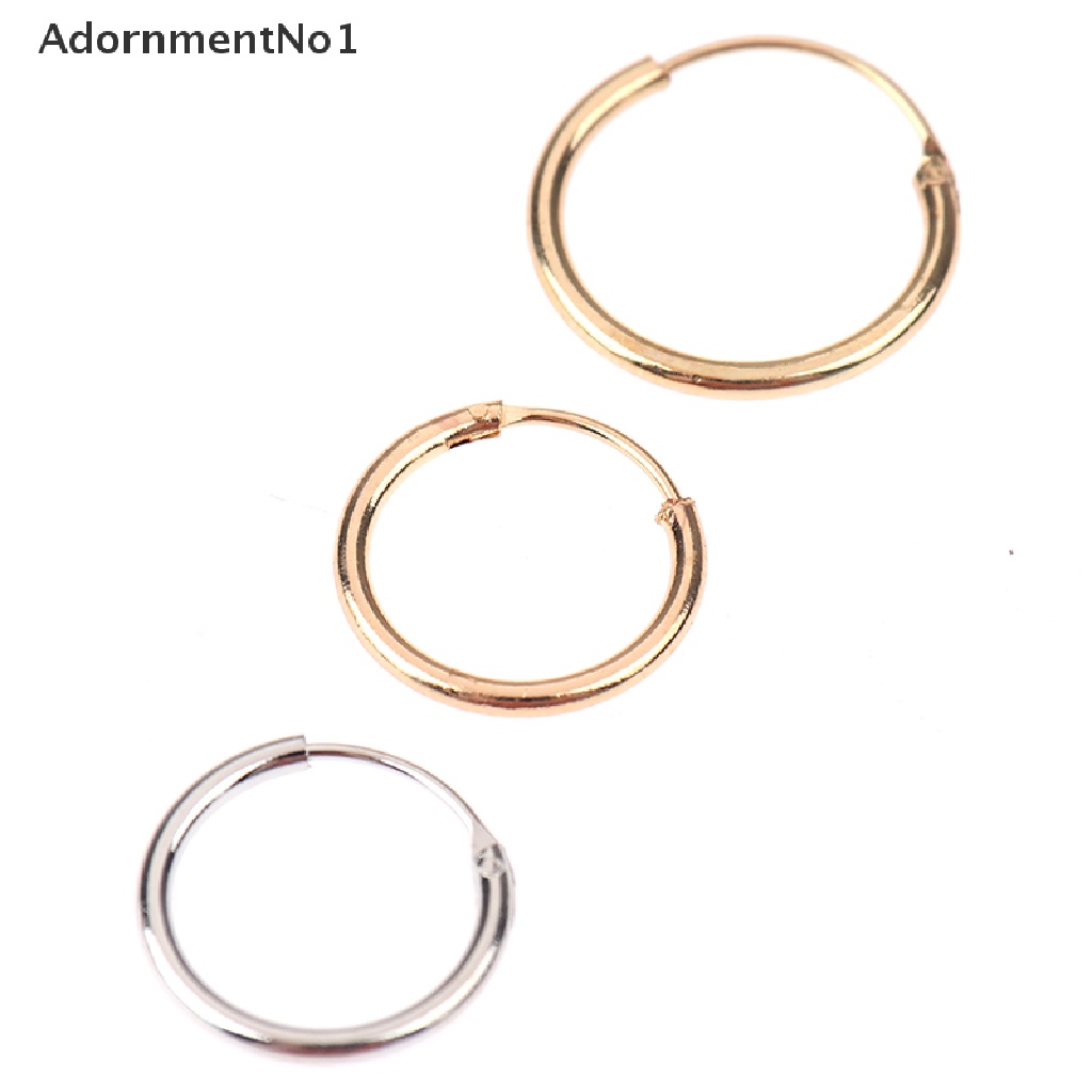 (AdornmentNo1) 3 Pasang / Set Anting Tusuk Bentuk Lingkaran Kecil Untuk Wanita