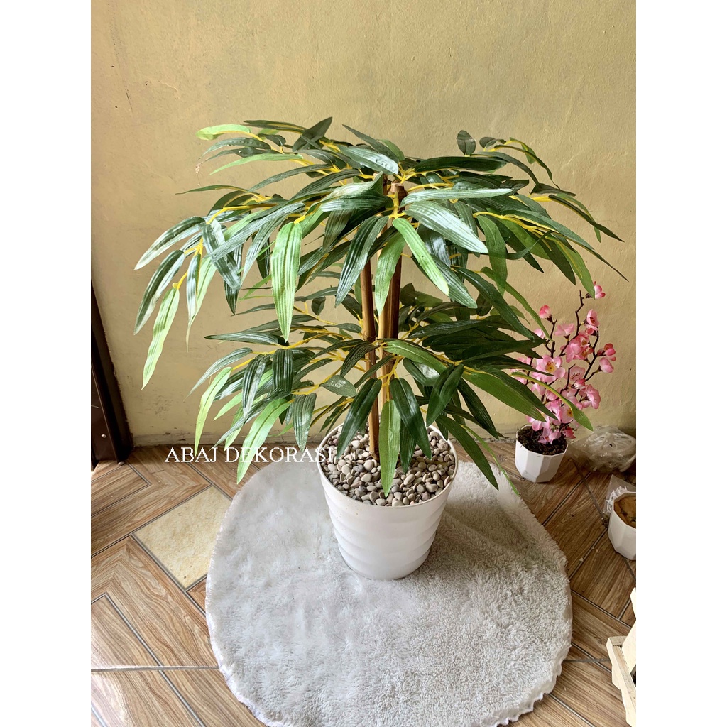 Pohon Bambu Artificial Bambu Partisi Bambu Hias Dekorasi Rumah Daun Bambu Plastik Bunga Sudut Bunga 