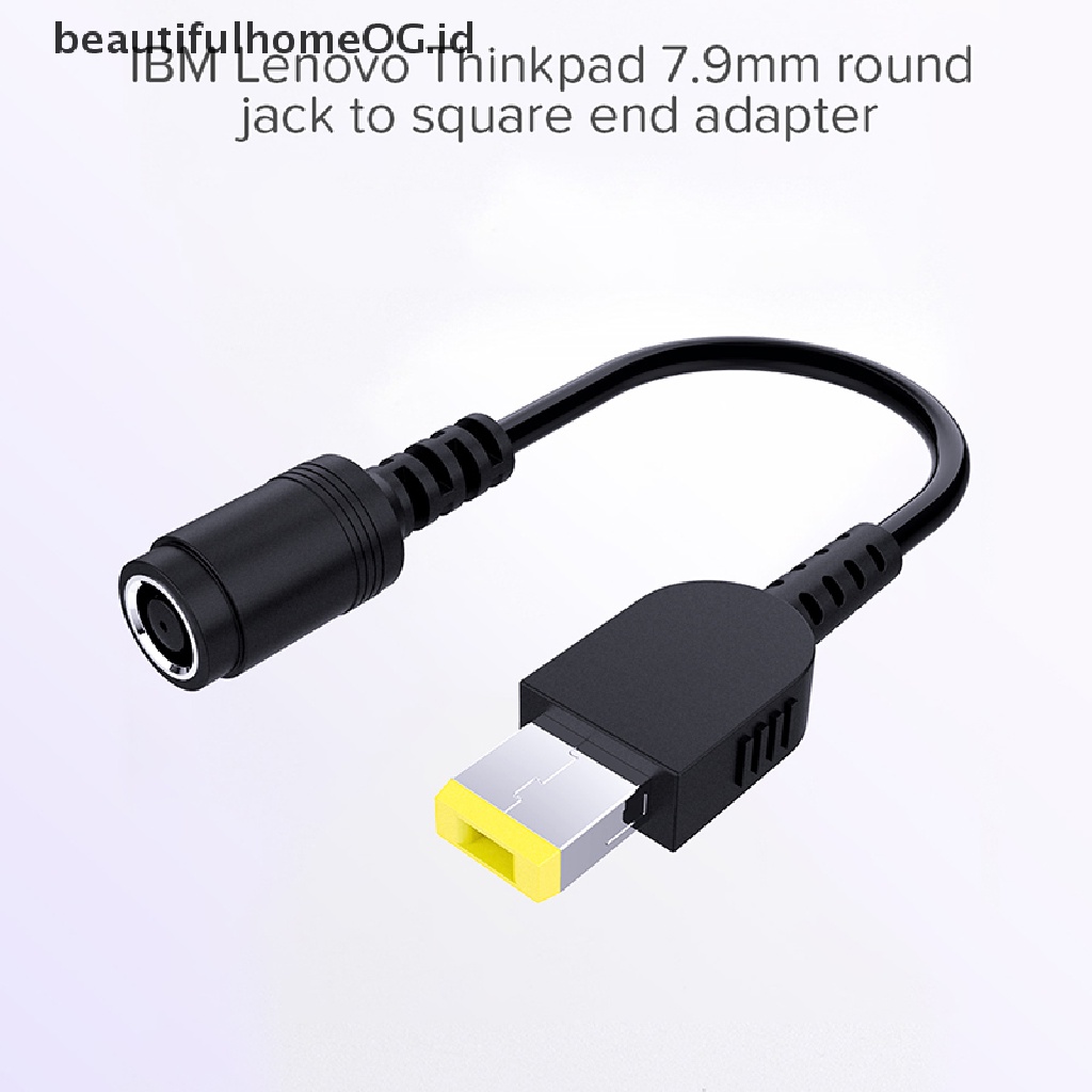 Power Adapter Konverter Charger Jack Bulat Ke Persegi Untuk Lenovo Thinkpad